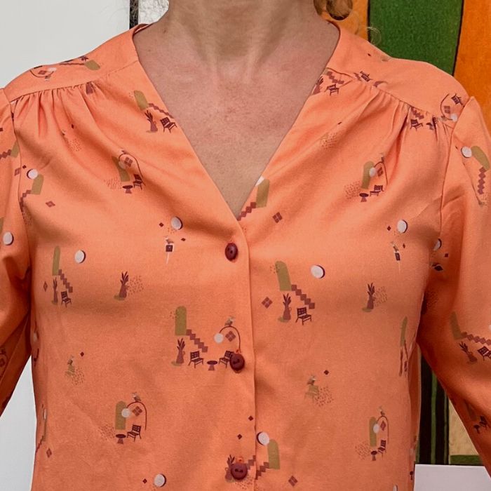Patron couture blouse crêpe viscose