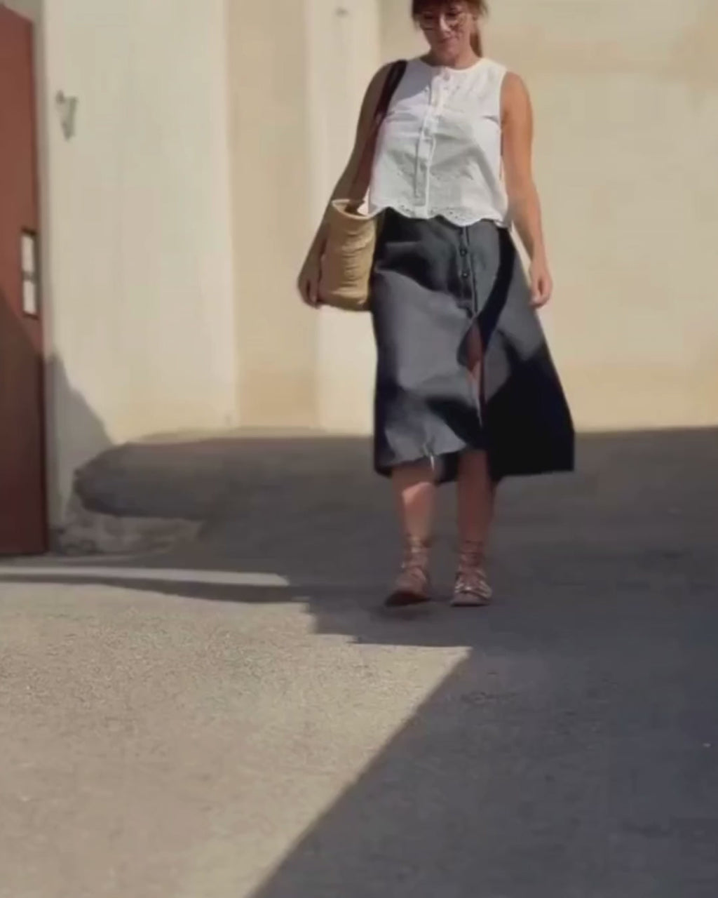 jupe espelette denim portée